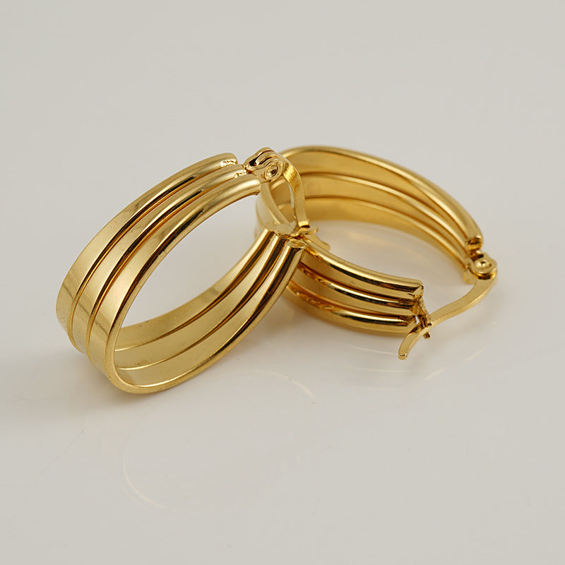 Unique Hoop Earrings in 18k Gold-Plated Stainless Steel