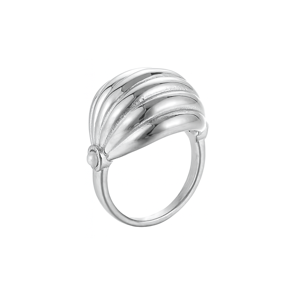 Shell Dome Ring Silver Plated Stainless Steel