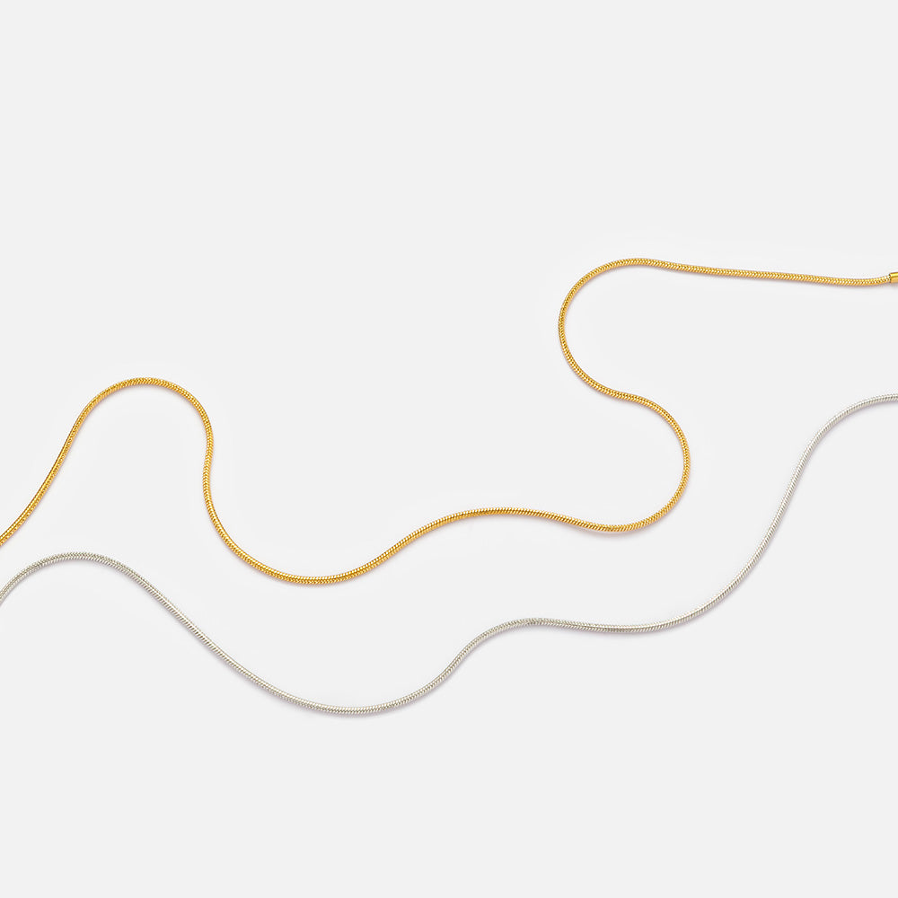 Gold Necklace with Translucent Green Water-Drop Pendant