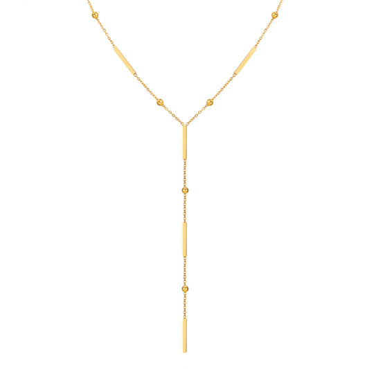 Gold Y-Shaped Bar Necklace