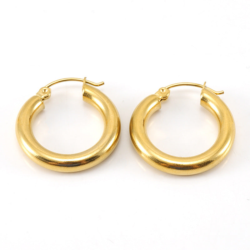 Chunky Hoop Earrings in 18k Gold-Plated Stainless Steel