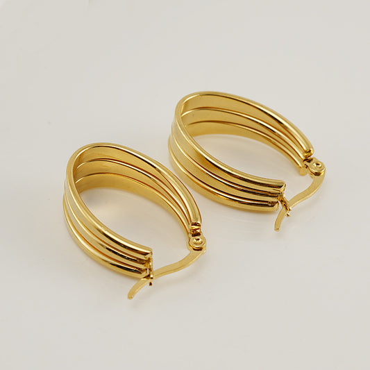 Unique Hoop Earrings in 18k Gold-Plated Stainless Steel