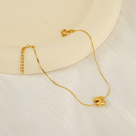 18k Gold-Plated Stainless Steel Letter Bracelet – Balloon Initial Charm