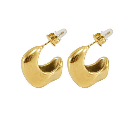 Unique Hoop Earrings in 18k Gold- or Silver-Plated Stainless Steel
