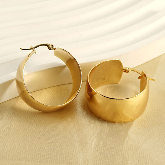 Hoop Earrings in 18k Gold-Plated Stainless Steel