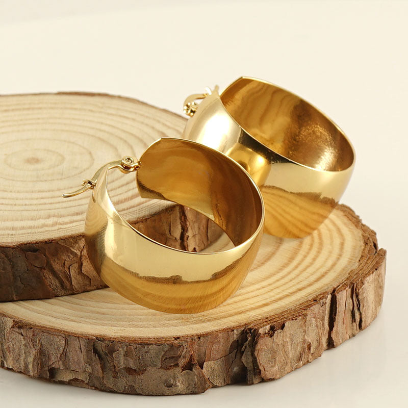 Hoop Earrings in 18k Gold-Plated Stainless Steel