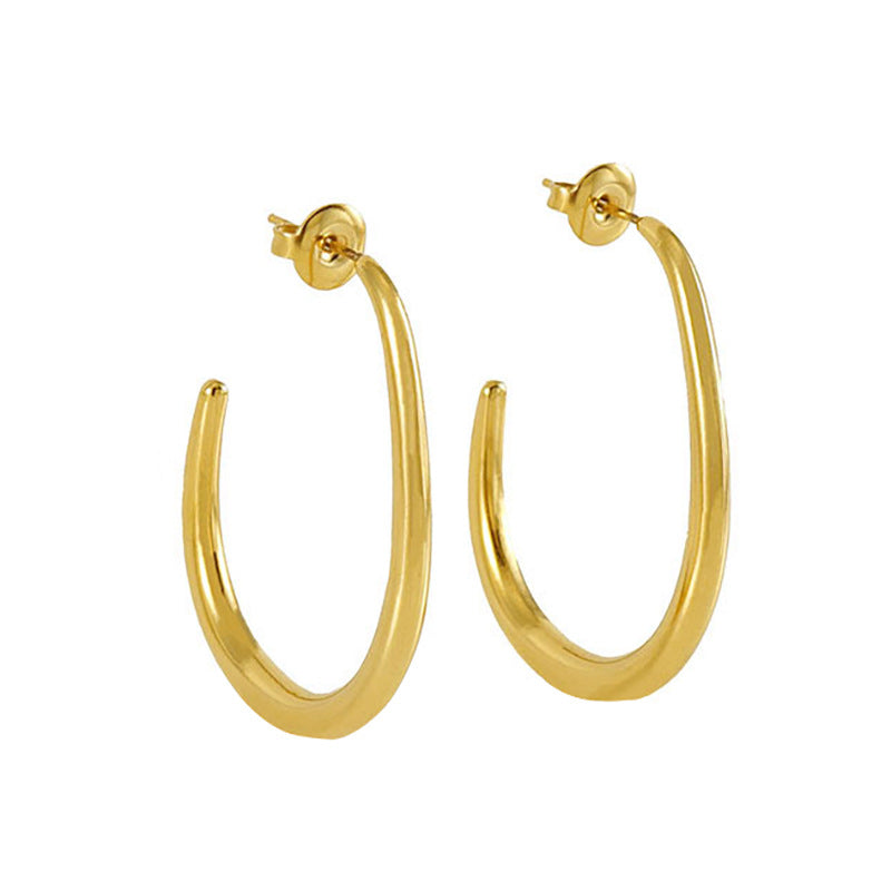 Unique Hoop Earrings in 18k Gold-Plated Stainless Steel
