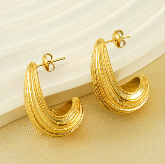 Unique Drop Earrings in 18k Gold-Plated Stainless Steel
