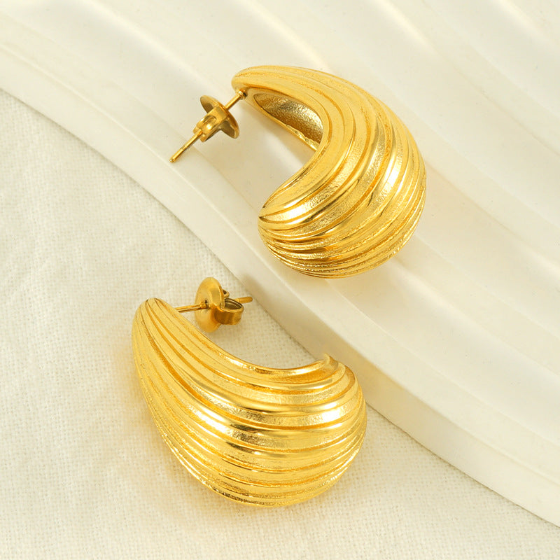 Unique Drop Earrings in 18k Gold-Plated Stainless Steel