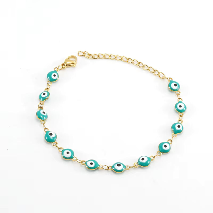 Evil Eye Bracelet 18k Gold-Plated - Blue